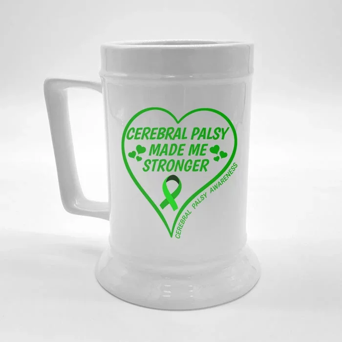 Cerebral Palsy Made Me Stronger Gift Cerebral Palsy Awareness Gift Front & Back Beer Stein