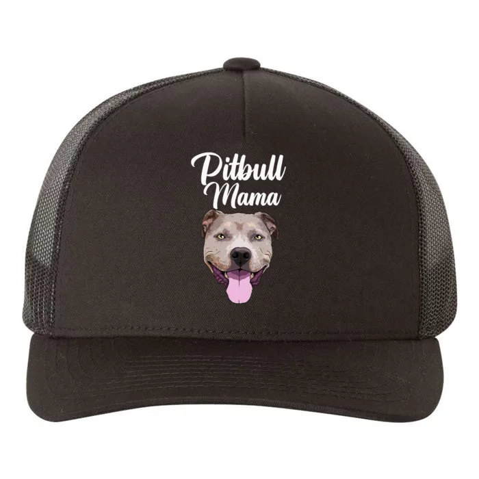 Cool Pitbull Mom For Women Mama Pitbull Owner Dog Lover Yupoong Adult 5-Panel Trucker Hat