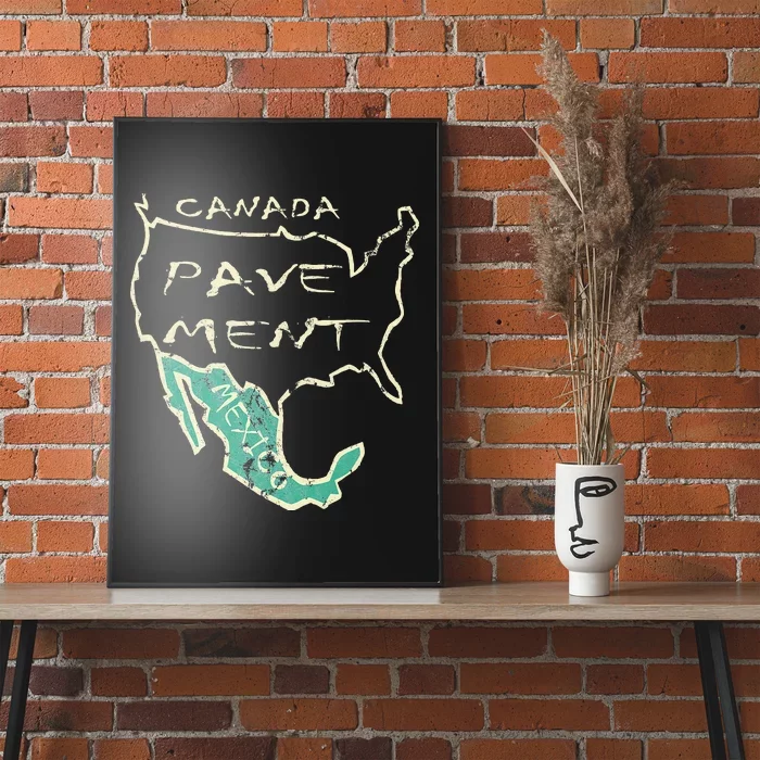 Canada Pave.Ment Mexico Map Country Vintage Poster