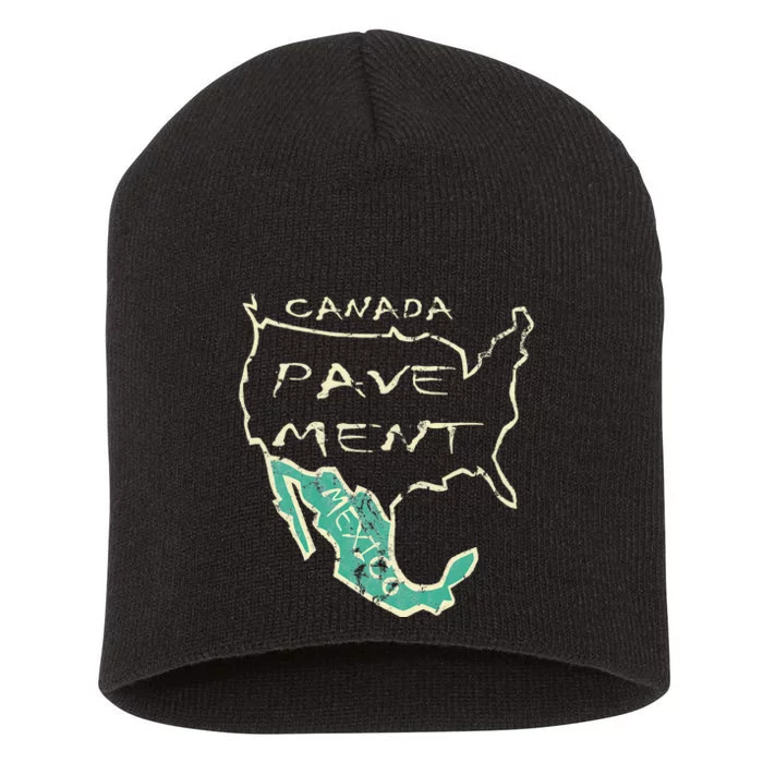 Canada Pave.Ment Mexico Map Country Vintage Short Acrylic Beanie