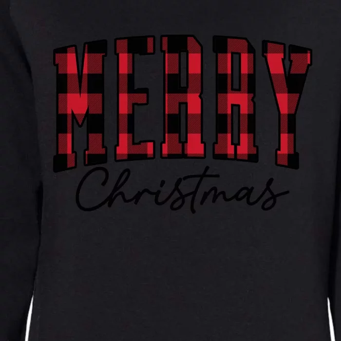 Cool Plaid Merry Christmas Womens California Wash Sweatshirt