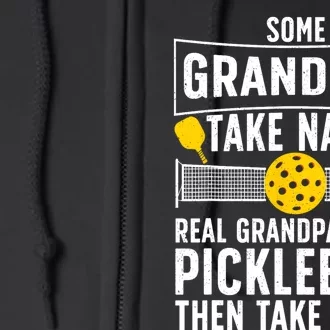 Cool Pickleball Men Grandpa Paddle Sport Pickleball Player Full Zip Hoodie