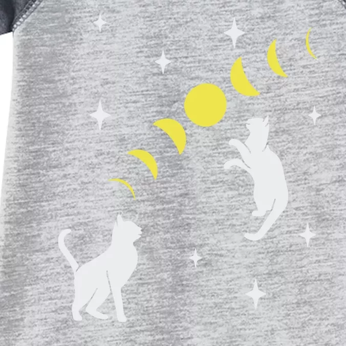 Cats Playing Moonphase Retro Stars Cat Mom Dad Lover Tank Top Infant Baby Jersey Bodysuit