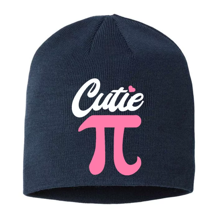 Cutie Pi Math Science Teacher 3.14 Funny Pi Day 8 1/2in Sustainable Knit Beanie