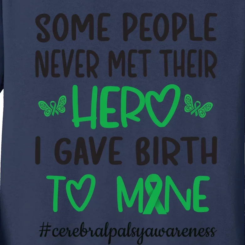 Cerebral Palsy Mom Cerebral Palsy Warrior Gift Kids Long Sleeve Shirt