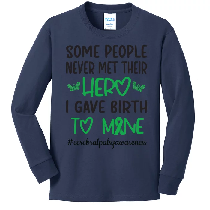 Cerebral Palsy Mom Cerebral Palsy Warrior Gift Kids Long Sleeve Shirt