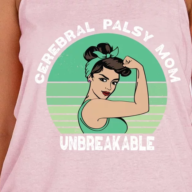 Cerebral Palsy Mom Unbreakable Proud Mom Of Cerebral Palsy Gift Women's Knotted Racerback Tank