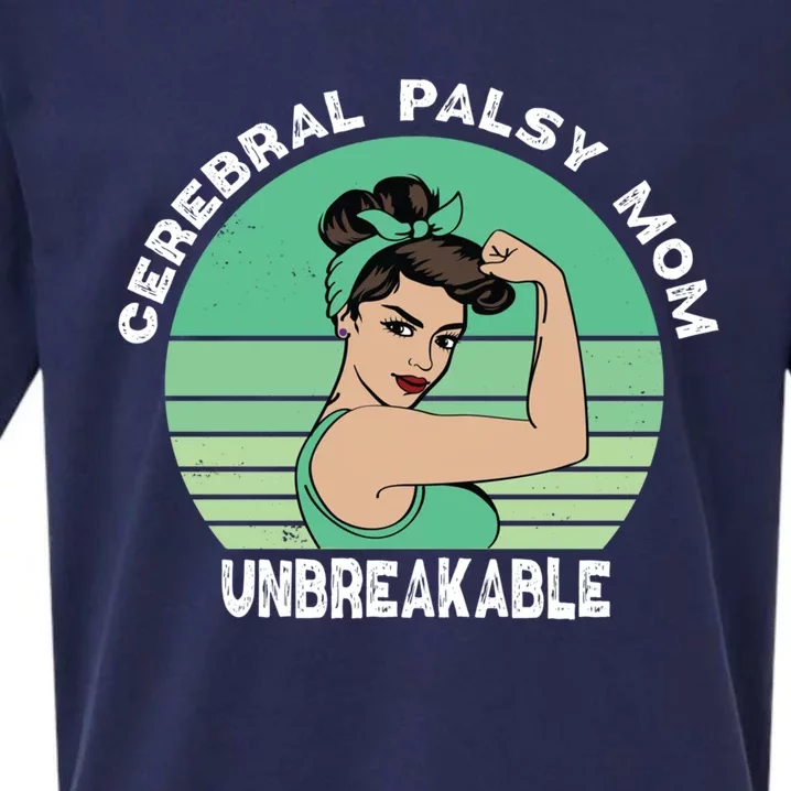 Cerebral Palsy Mom Unbreakable Proud Mom Of Cerebral Palsy Gift Sueded Cloud Jersey T-Shirt