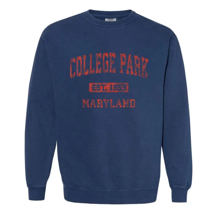 College Park Maryland Md Vintage Athletic Garment-Dyed Sweatshirt