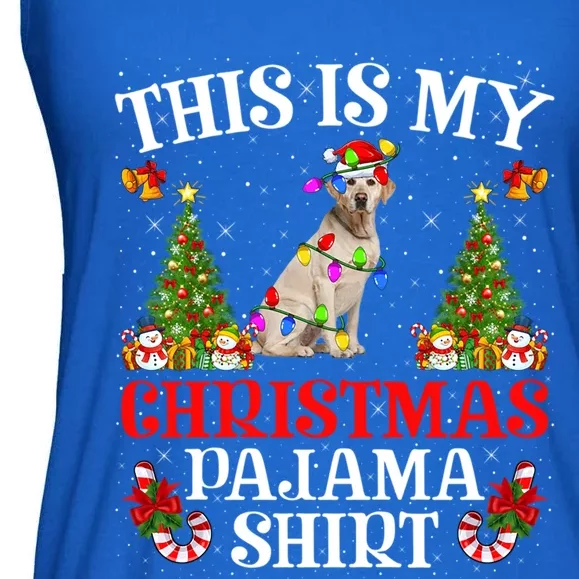 Christmas Pajama Meaningful Gift Lighting Labrador Retriever Dog Xmas Gift Ladies Essential Flowy Tank