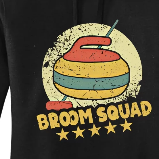 Curling Player Meaningful Gift Broom Squad Winter Sports Lovers Curler Gift Women's Pullover Hoodie