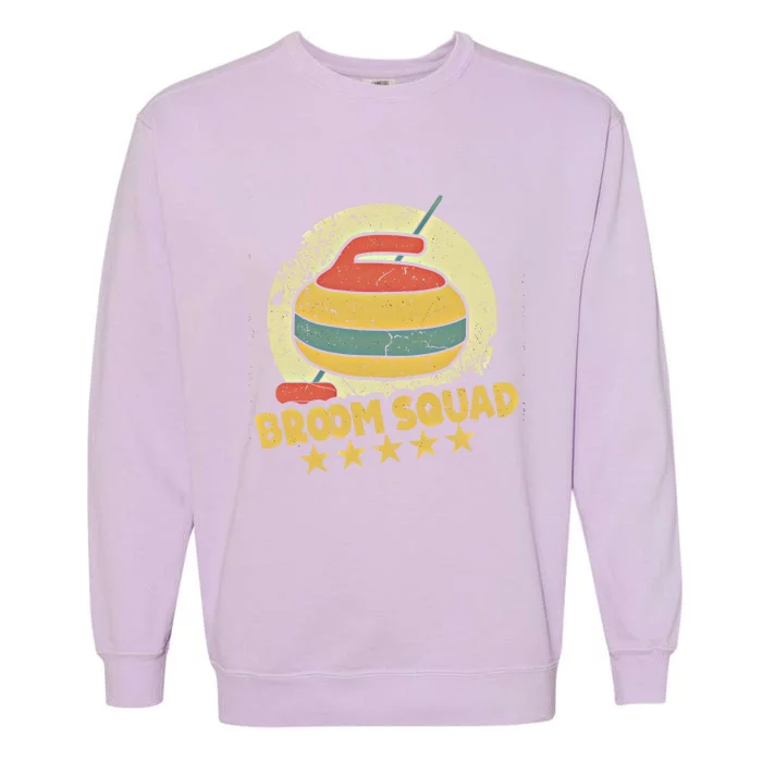 Curling Player Meaningful Gift Broom Squad Winter Sports Lovers Curler Gift Garment-Dyed Sweatshirt