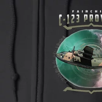 C123 Provider Military Transport Aircraft Pilot Veteran Full Zip Hoodie