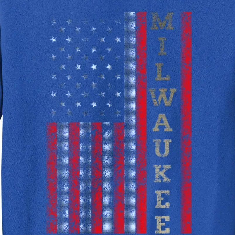 Cool Patriotic Milwaukee Usa Us Flag Gift Idea Gift Sweatshirt