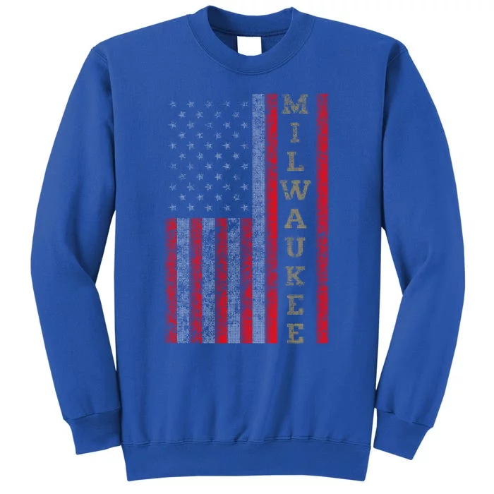 Cool Patriotic Milwaukee Usa Us Flag Gift Idea Gift Tall Sweatshirt