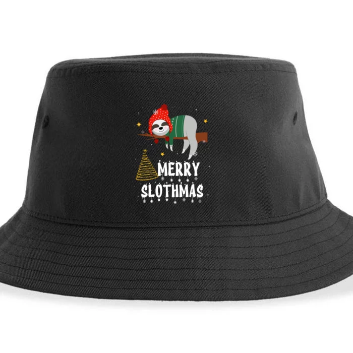 Christmas Pajama Merry Slothmas For Sloth Lovers Gift Sustainable Bucket Hat