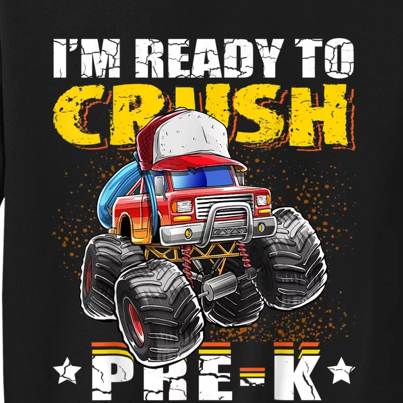 Crush PreK Monster Truck Backpack Back To School Boy Tall Sweatshirt