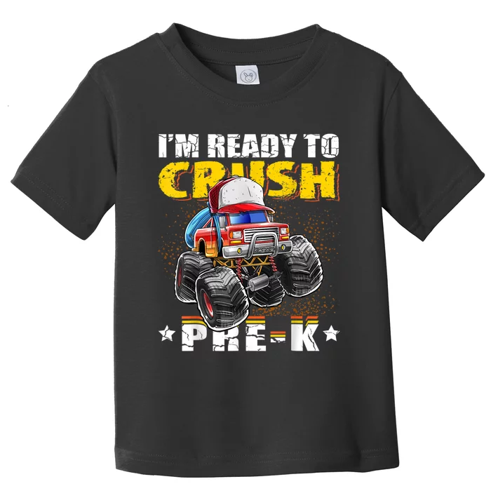 Crush PreK Monster Truck Backpack Back To School Boy Toddler T-Shirt