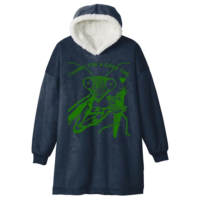 Cute Praying Mantis Love Funny Praying Mantis Hooded Wearable Blanket