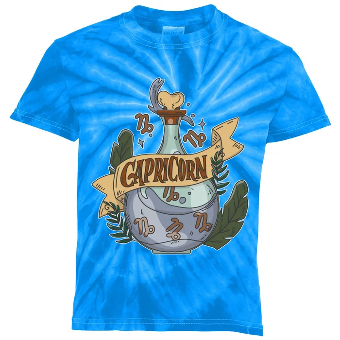 Capricorn Potion Magical Astrology Cool Gift Kids Tie-Dye T-Shirt