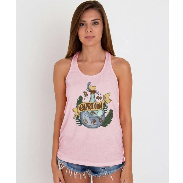 Capricorn Potion Magical Astrology Cool Gift Women's Knotted Racerback Tank