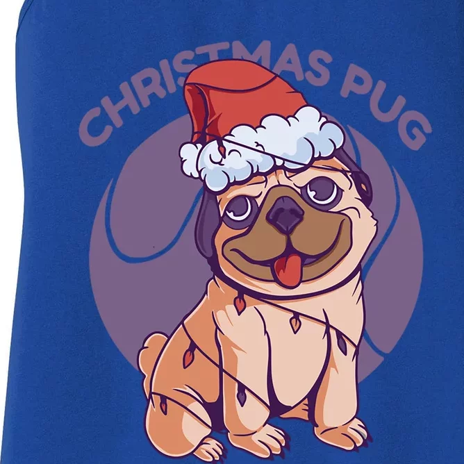 Christmas Pug Meaningful Gift Women's Racerback Tank