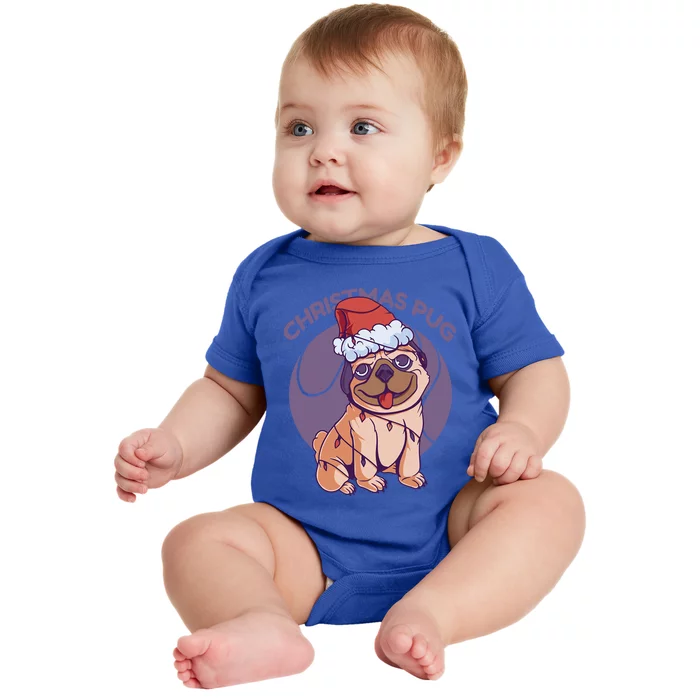 Christmas Pug Meaningful Gift Baby Bodysuit