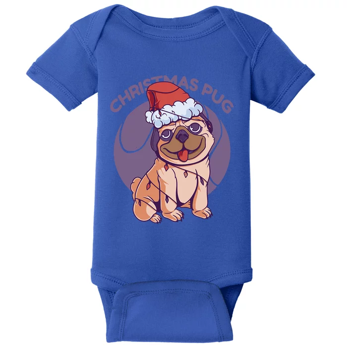 Christmas Pug Meaningful Gift Baby Bodysuit