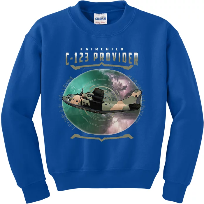 C123 Provider Military Transport Aircraft Pilot Veteran Kids Sweatshirt