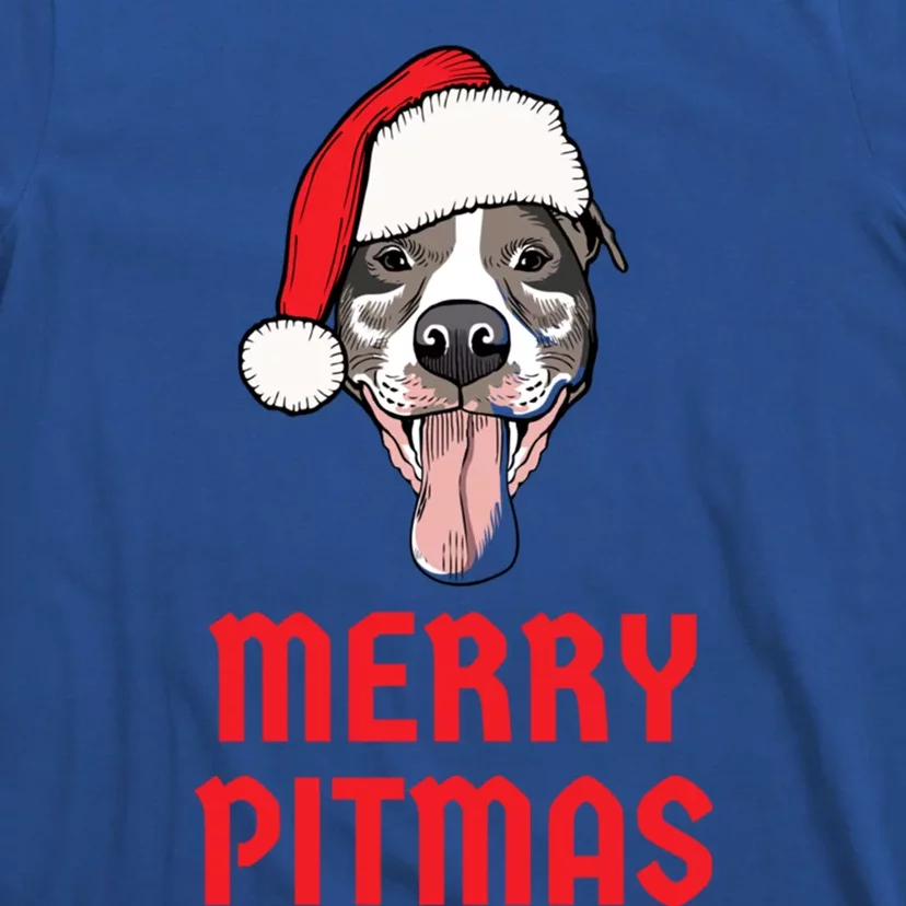 Christmas Pitbull Merry Pitmas Funny Pitbull Christmas Gift T-Shirt