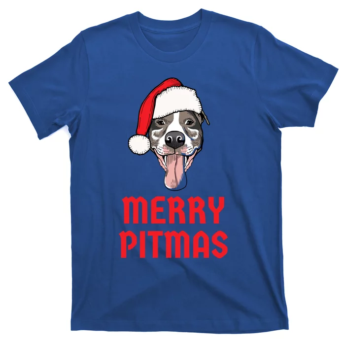 Christmas Pitbull Merry Pitmas Funny Pitbull Christmas Gift T-Shirt