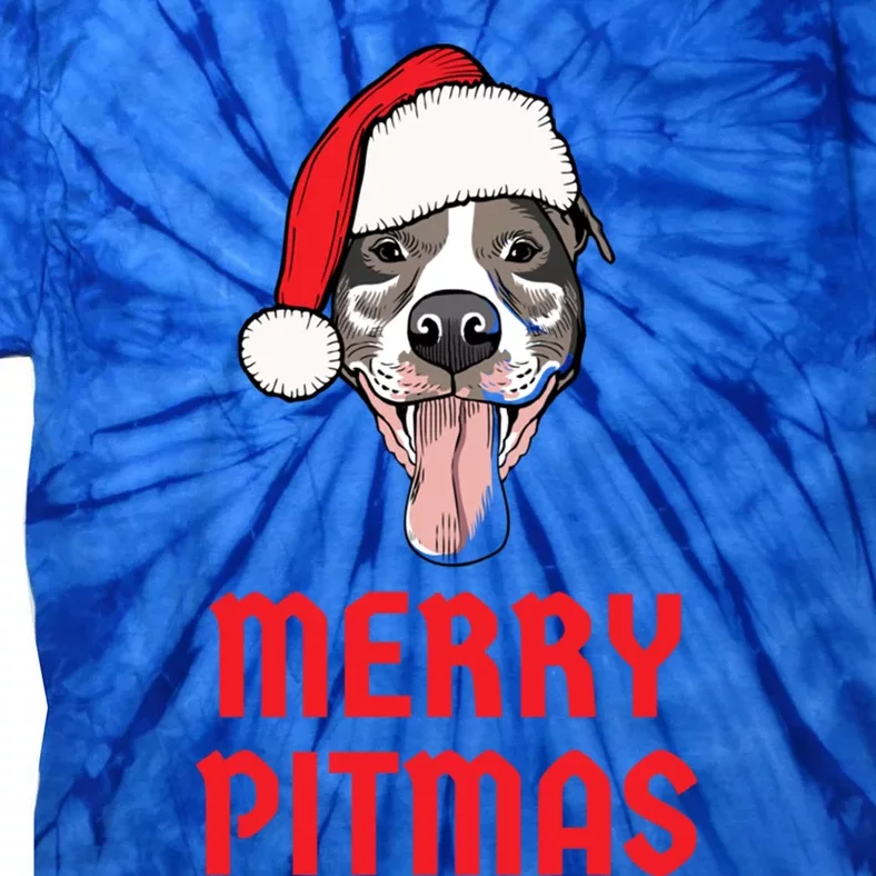 Christmas Pitbull Merry Pitmas Funny Pitbull Christmas Gift Tie-Dye T-Shirt