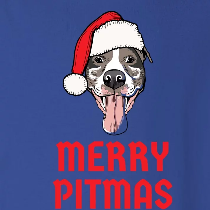 Christmas Pitbull Merry Pitmas Funny Pitbull Christmas Funny Gift Toddler Long Sleeve Shirt