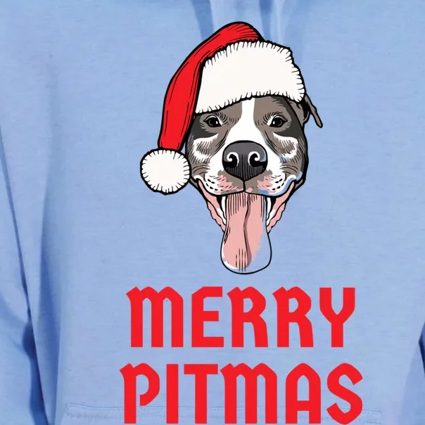 Christmas Pitbull Merry Pitmas Funny Pitbull Christmas Funny Gift Unisex Surf Hoodie