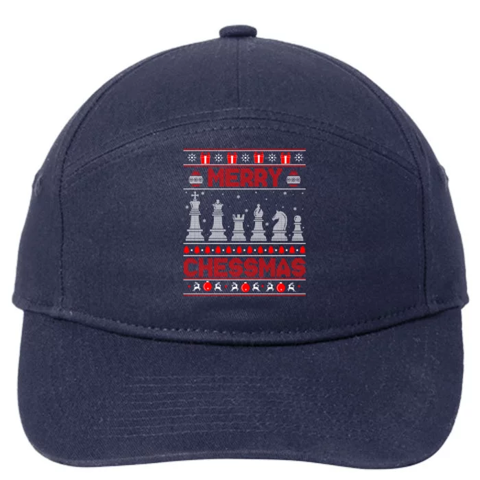 Chess Player Merry Chessmas Christmas Ugly Sweater Great Gift 7-Panel Snapback Hat