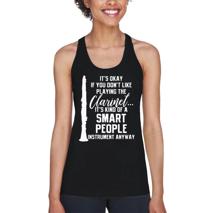 Clarinet Player Music Instrument Funny Gift Women's Racerback Tank