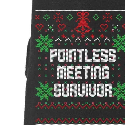 Christmas Pointless Meeting Survivor Ugly Office Doggie 3-End Fleece Hoodie