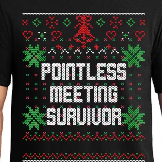 Christmas Pointless Meeting Survivor Ugly Office Pajama Set