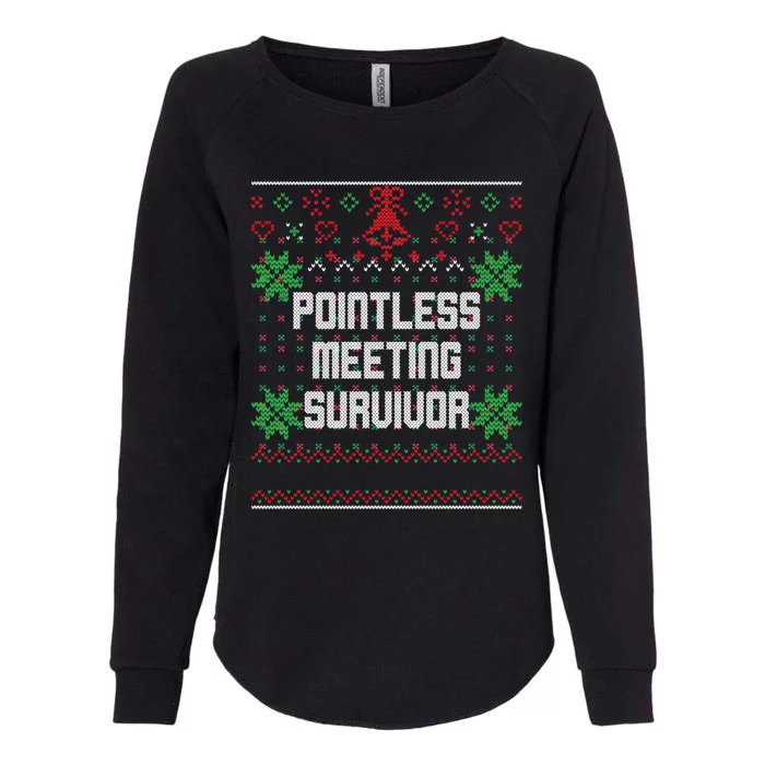 Christmas Pointless Meeting Survivor Ugly Office Womens California Wash Sweatshirt