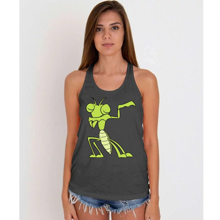 Cute Praying Mantis In A Insect Praying Mantis Women's Knotted Racerback Tank