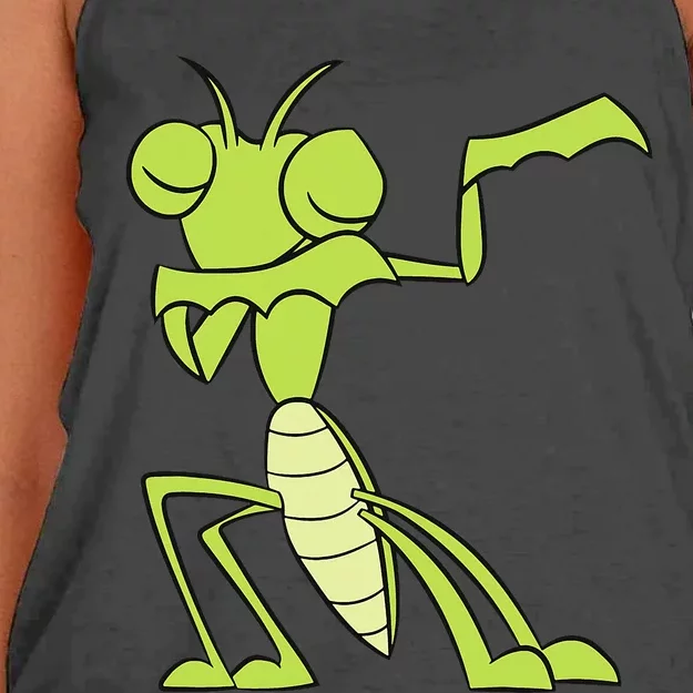 Cute Praying Mantis In A Insect Praying Mantis Women's Knotted Racerback Tank