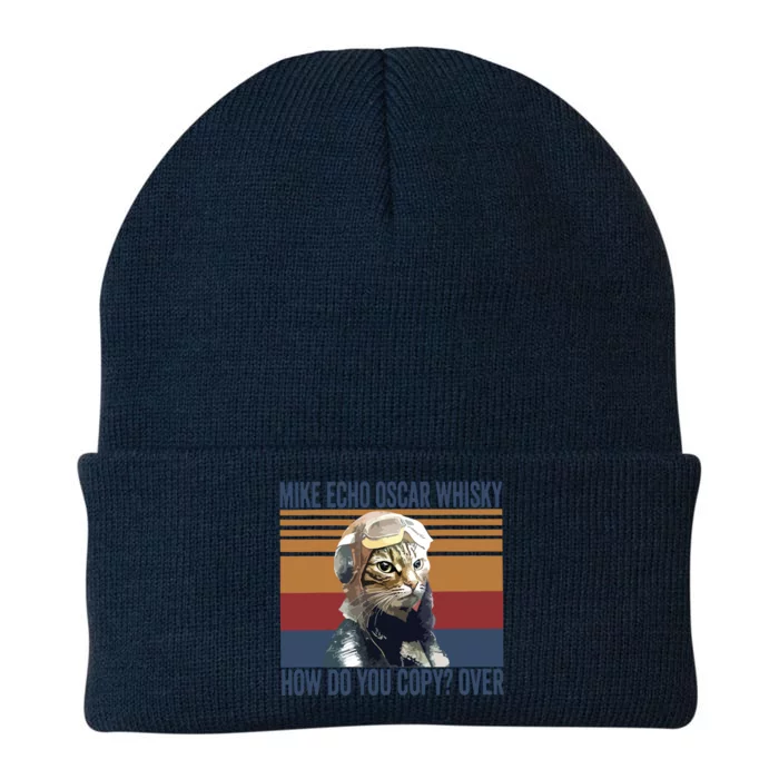 Cat Pilot Mike Echo Oscar Whisky How Do You Copy Knit Cap Winter Beanie