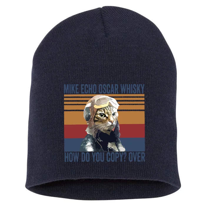 Cat Pilot Mike Echo Oscar Whisky How Do You Copy Short Acrylic Beanie