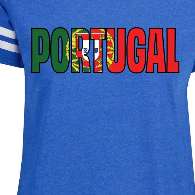 Cool Portugal Mashup Word Flag Enza Ladies Jersey Football T-Shirt