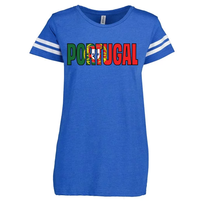 Cool Portugal Mashup Word Flag Enza Ladies Jersey Football T-Shirt