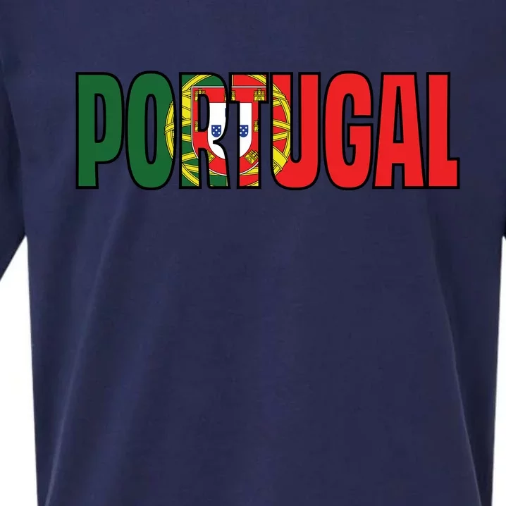 Cool Portugal Mashup Word Flag Sueded Cloud Jersey T-Shirt