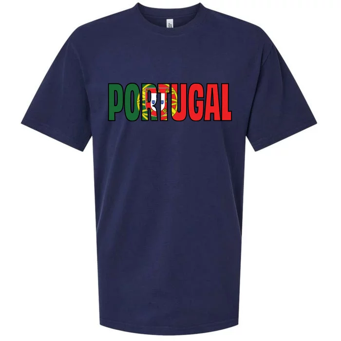 Cool Portugal Mashup Word Flag Sueded Cloud Jersey T-Shirt