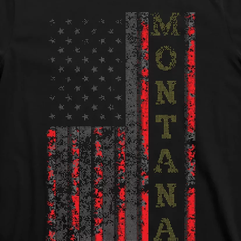 Cool Patriotic Montana Usa Us Flag T-Shirt