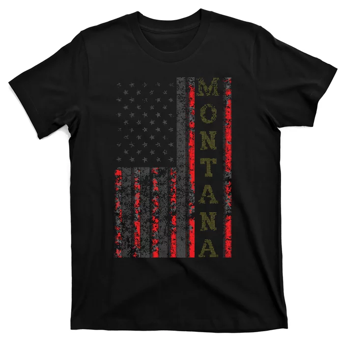 Cool Patriotic Montana Usa Us Flag T-Shirt