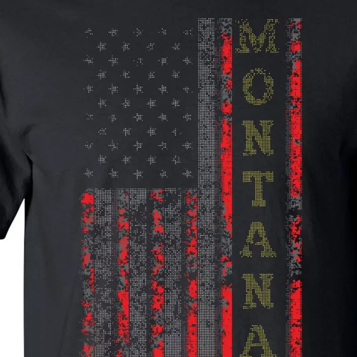 Cool Patriotic Montana Usa Us Flag Tall T-Shirt